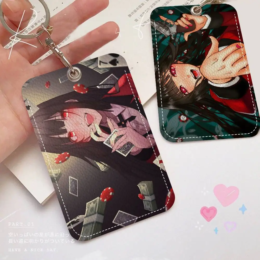 Amin k-kakegurui support personnalisé adapté pour carte bancaire, métro, carte de Bus portefeuille porte-carte porte-Badge porte-clés