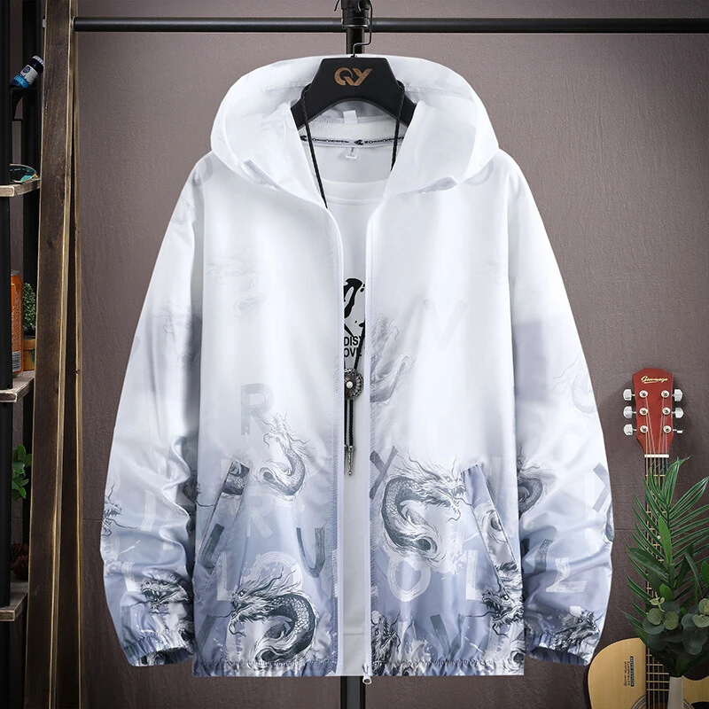 Men Sunscreen Jackets Summer Super Light UV Protection Windbreakers Fishing Hiking Cycling Quick-dry Hooded Cardigans Skin Coat