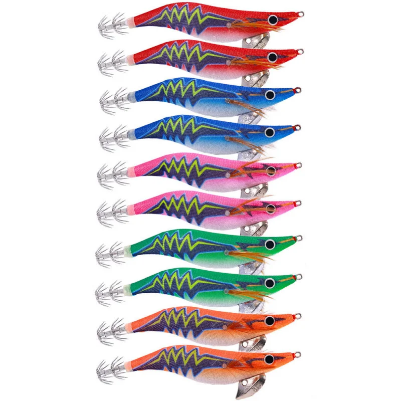 2.5-3.0-3.5No.UVLuminous محاكاة الروبيان جديد بيونيك وهمية الطعم مجموعة خشبية الروبيان الحبار هوك إغراء الطعم الصيد البحري المياه العذبة Un #1