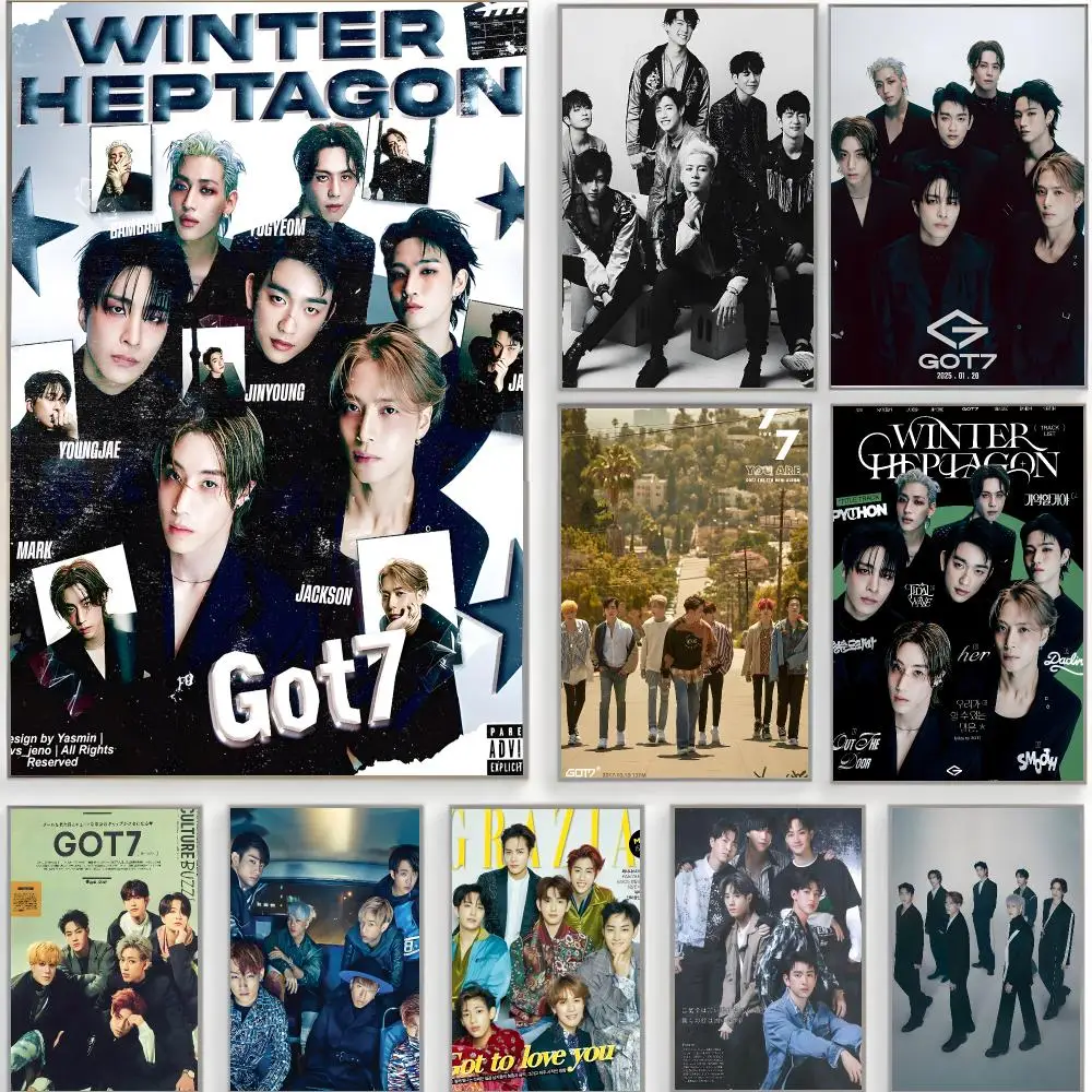 kpop group g-got7 Poster Classic Wall Art  Home Decor  Peel and Stick Unframed