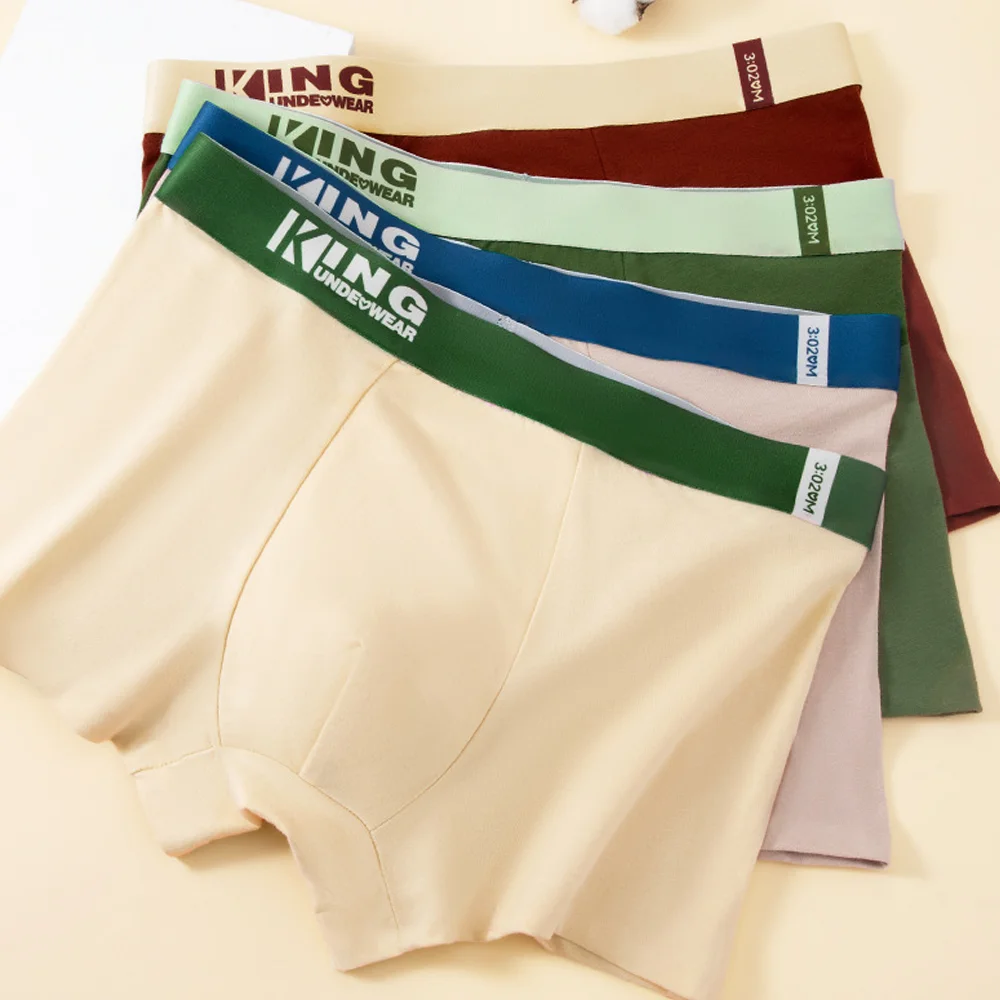 Cotton Boxer Shorts Men's Breathable Underwear Man Seamless Underpants U Convex Pouch Panties Youth Elastic Boxer Brief L-4XL