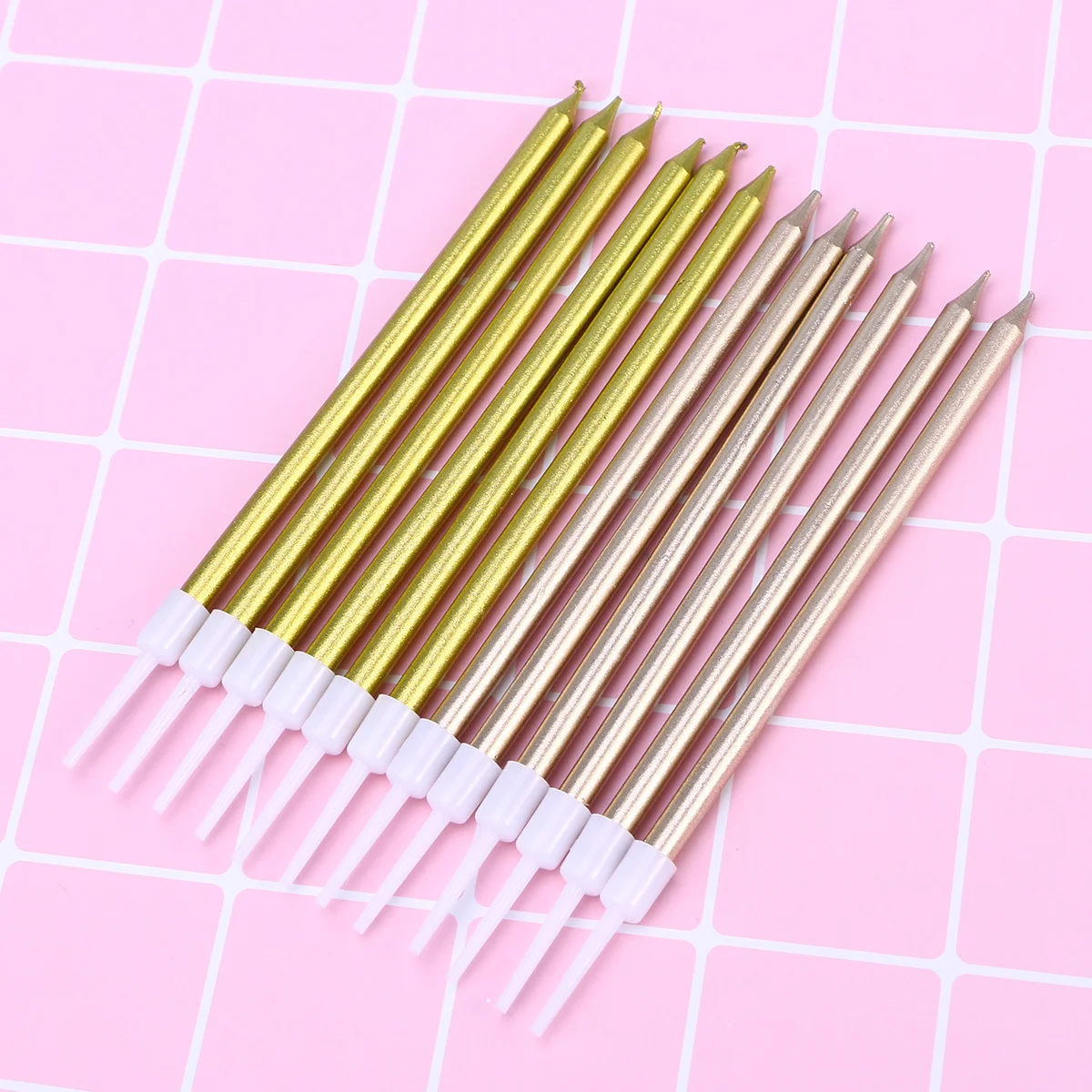 

24 Pcs Essential Occasion Candles Birthday Cake Slender Elegant Glitter for Celebration