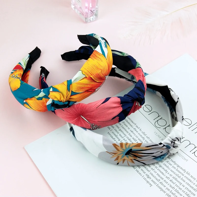 Girls New Flower Head Bands For Women Print Hair Hoop Knot Hairband Hair Accessories for Girls High Quality Accessory Headwrap