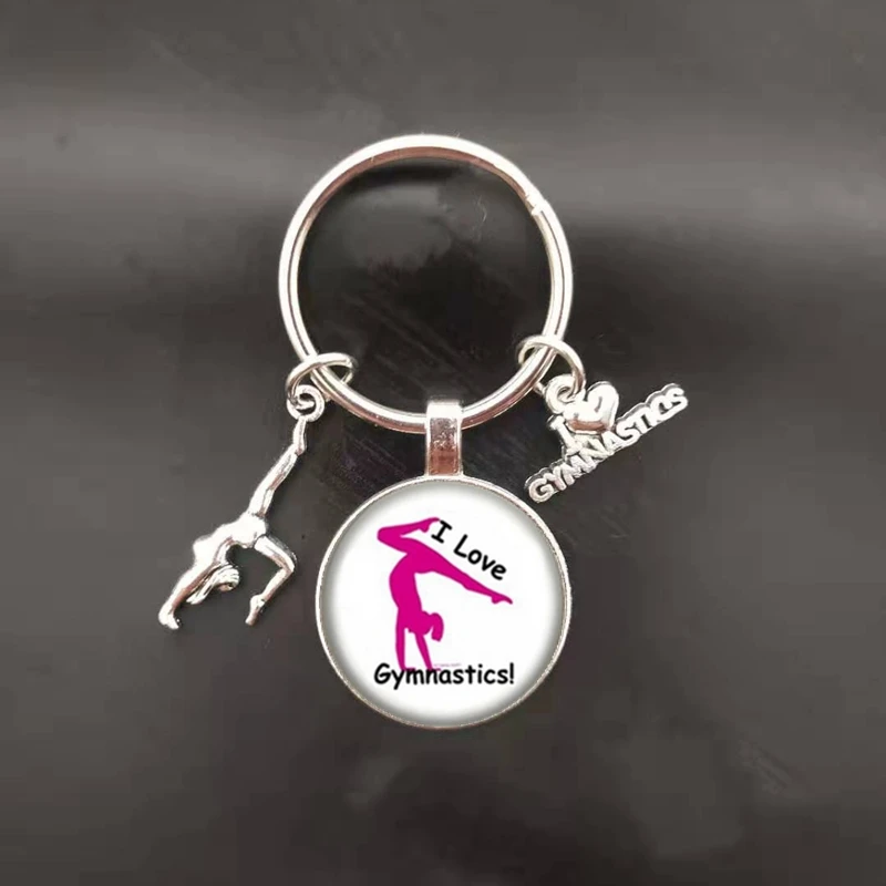 منتج جديد/الجمباز الإيقاعي المفاتيح/الجمباز ، قلادة مع تصميم الكريستال ، اليدوية الجمباز المفاتيح هدية تذكارية