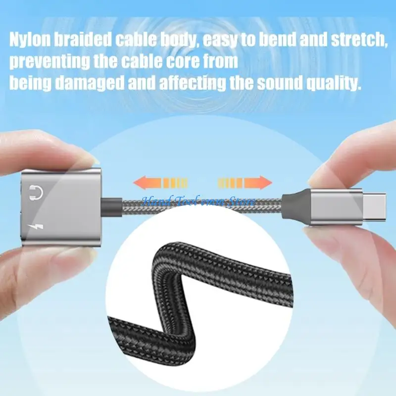 H37F Lightweight Type C To 3.5mm Charging Adapter Cable Aluminum Alloy Converter Line