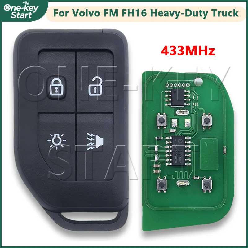 4 Buttons For Volvo FM FH16 Heavy-Duty Truck Remote Control Vehicle Smart Key 433MHz【ONE-KEY START】