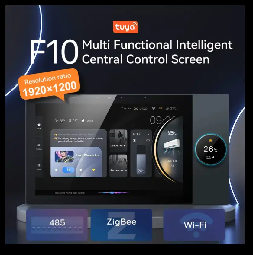 Smart-Home-System 10-Zoll-Multifunktions-Musik-Host-Touchscreen ZigBee-Gateway-Wand zentrales Bedienfeld