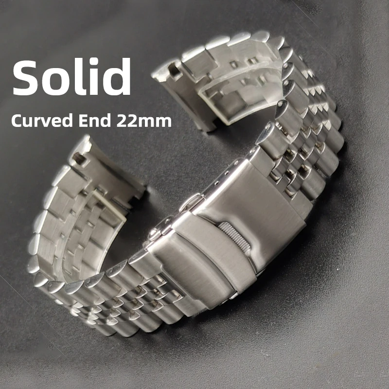 

Cruved End Solid Metal Watch Band Strap Stainless Steel Watchband 22mm for Seiko SRP773 SRP774 SRP777 Turtle Series Water Ghost