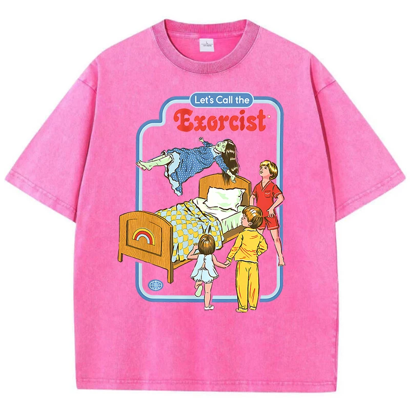 Nennen wir den Exorzisten lustig gewaschen Retro Männer T-Shirt Mode Kleidung Baumwolle Tops Mode Sommer T-Shirt übergroße T-Shirt