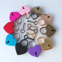 30x39mm Antique Style Heart Shape Padlock Vintage Lock Pink Romantic Lovely Diary Padlocks Key Lock with Key Wedding Jewelry