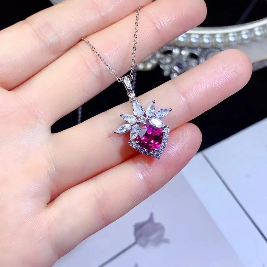 

Сверкающий кулон из серебра 925 пробы с натуральным гранатом 7 мм, 1 карат, с трехслойным покрытием из 18-каратного золота, сохраняющий блеск