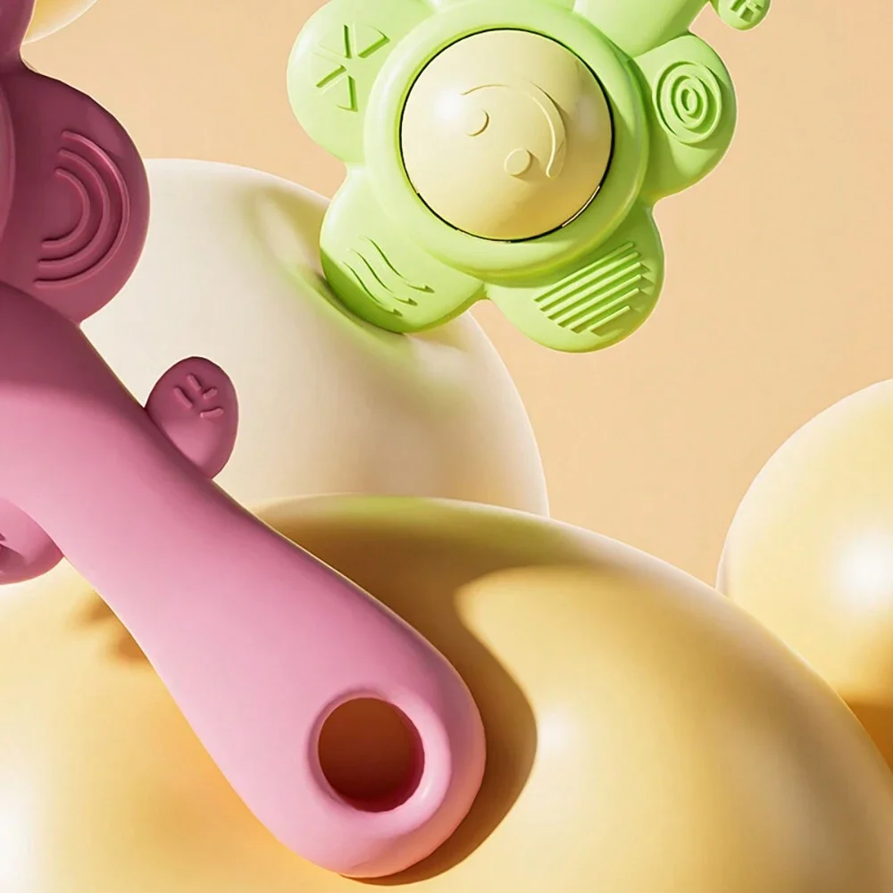 Un anneau de dentition et hochet pour bébés : son, jouet à croquer, apprentissage et divertissement précoces, anneau de dentition, hochet, fonction de préhension 3 en 1