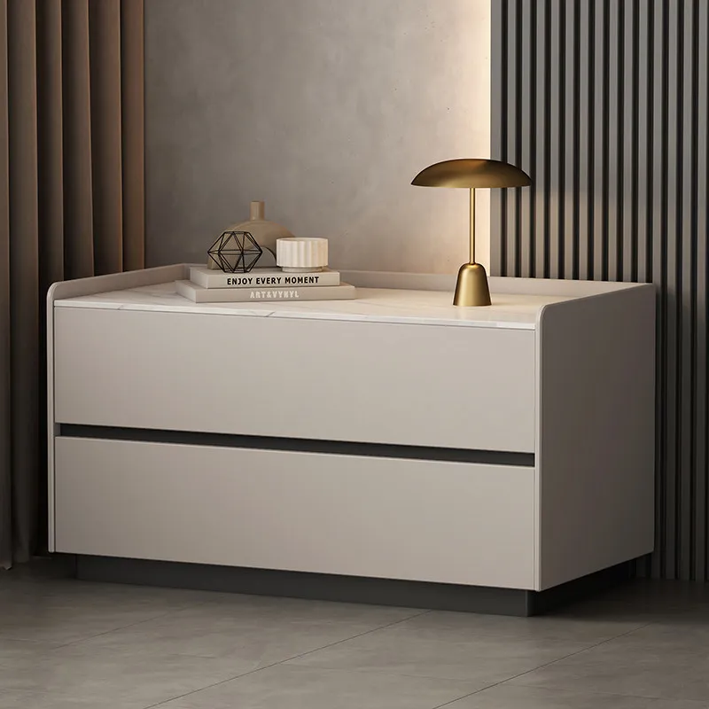Bedroom Furniture Solid Wood Minimalist Large Size Bedside Table Simple Modern Light Luxury Locker Bedroom Wide Bedside Table