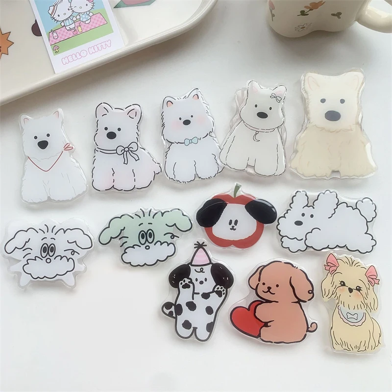 Korean Cute Cartoon Puppy Grip Tok Griptok Phone Stand Holder Support For iPhone 7 12 Samsung Redmi Universal Accessories Holder