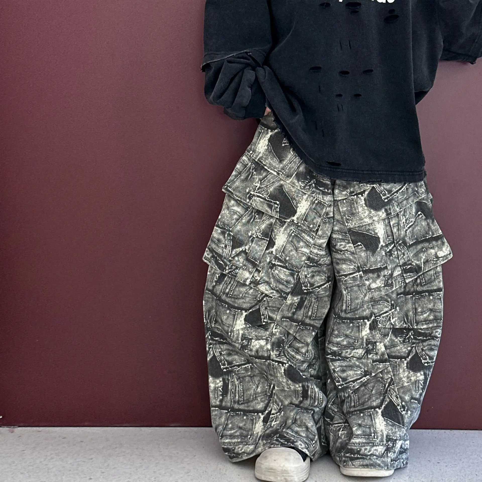 

Boys Pure Cotton Trousers 2025 Children's American Retro Spring and Autumn Overalls Boys Casual Loose Straight Trousers Tide