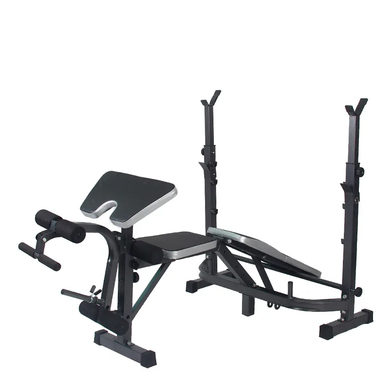 Barbell Rack Integrated Adjustable Weight Bench Home Multi-Press Training Gear