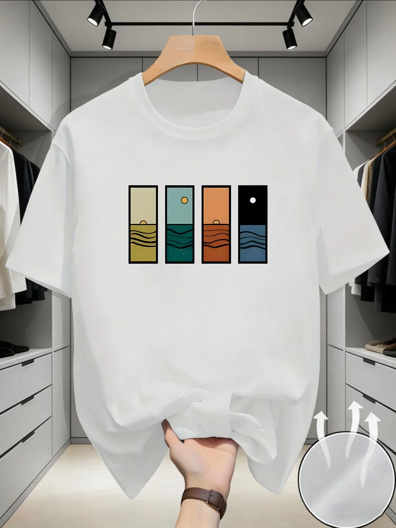 Camiseta Esportiva Fina de Manga Curta com Estampa de Osso Cruzado, Secagem Rápida e Respirável para Fitness, Coleção Primavera/Verão 2026