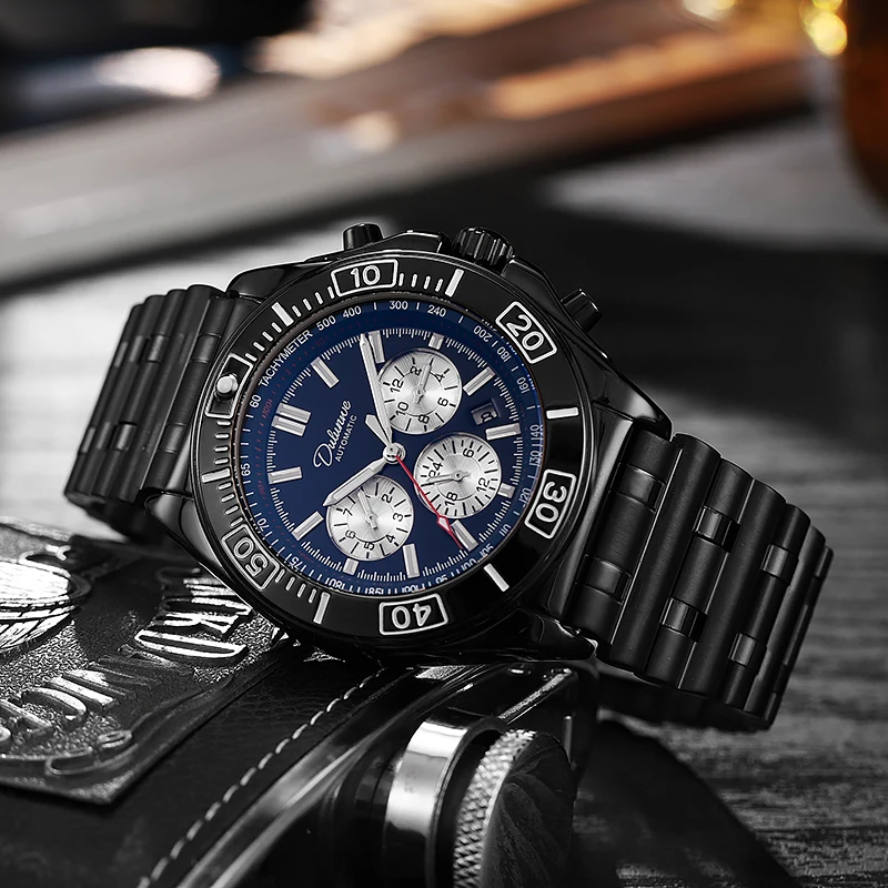 2025 Nuovi orologi automatici da uomo delle migliori marche Orologi da polso meccanici da uomo sportivi di moda Orologi impermeabili in vetro zaffiro DULUNWE