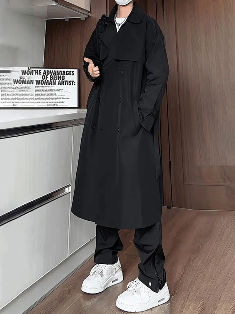 

Двубортное пальто Bla с пуговицами, длинное, осеннее, в корейском и британском стиле, повседневное, немецкое, молодежное, из полиэстера