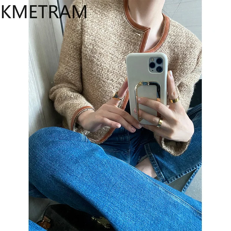 KMETRAM Natuurlijke Wol Tweed Jassen Hoge Kwaliteit Nieuw in Bovenkleding luxe Jas Herfst Kleding Vrouwen 2024 Chaquetas Para Mujer