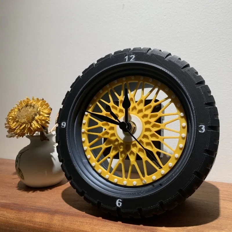 Tire Table Clock Creative Living Room Desk Clocks Bedroom Nightstand Silent Desktop Clock Interior Decoration Accessories