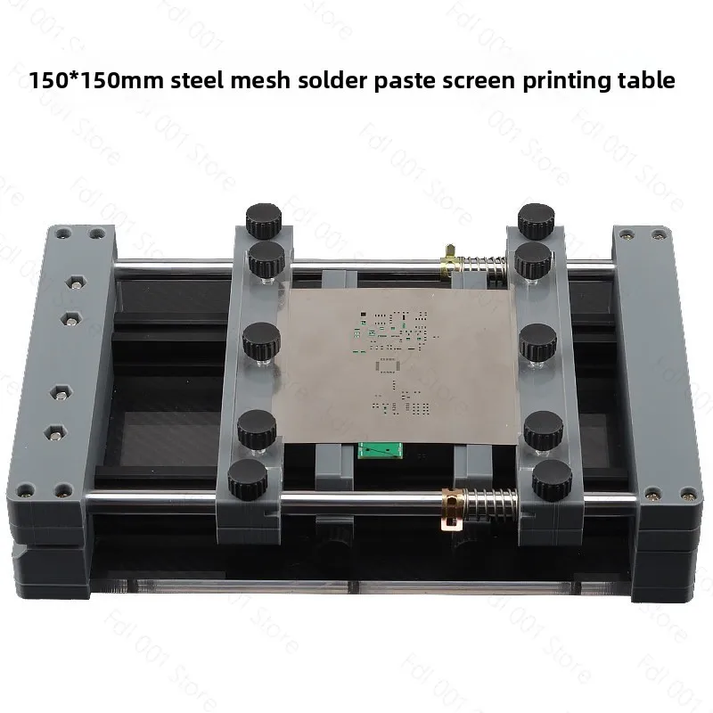 Manual Screen Printing Machine for PCB - Compact Benchtop Solder Paste Stencil Printer 150x150mm Printing Area