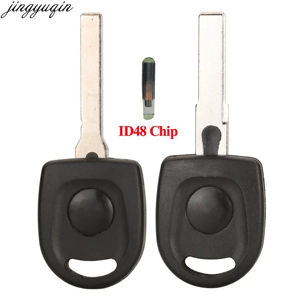 Jingyuqin – coque de clé télécommande avec puce ID48, pour VW, Volkswagen Polo, Golf, SEAT, Ibiza, Leon, SKODA, Octavia, 0 boutons