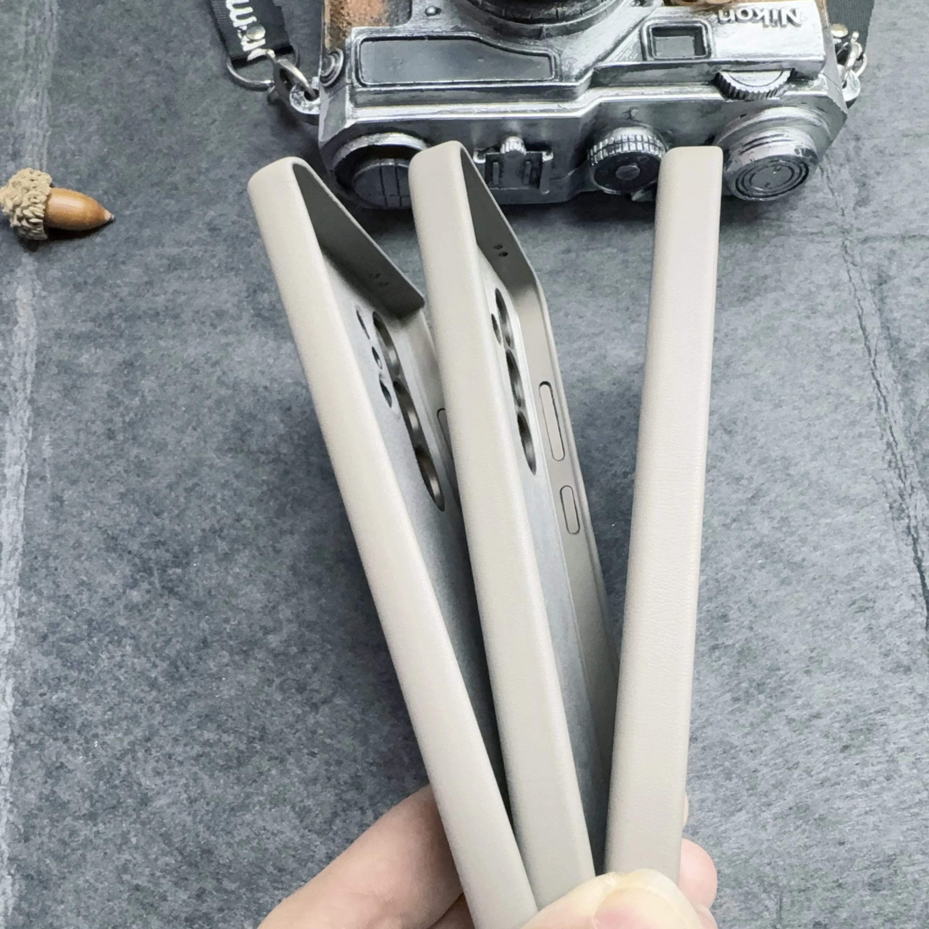 Genuinely Crafted Vegan Leather Case For Samsung Galaxy S24 Ultra S24+ Plus S23 Ultra S22 Ultra Back Cover Plain Korean Business