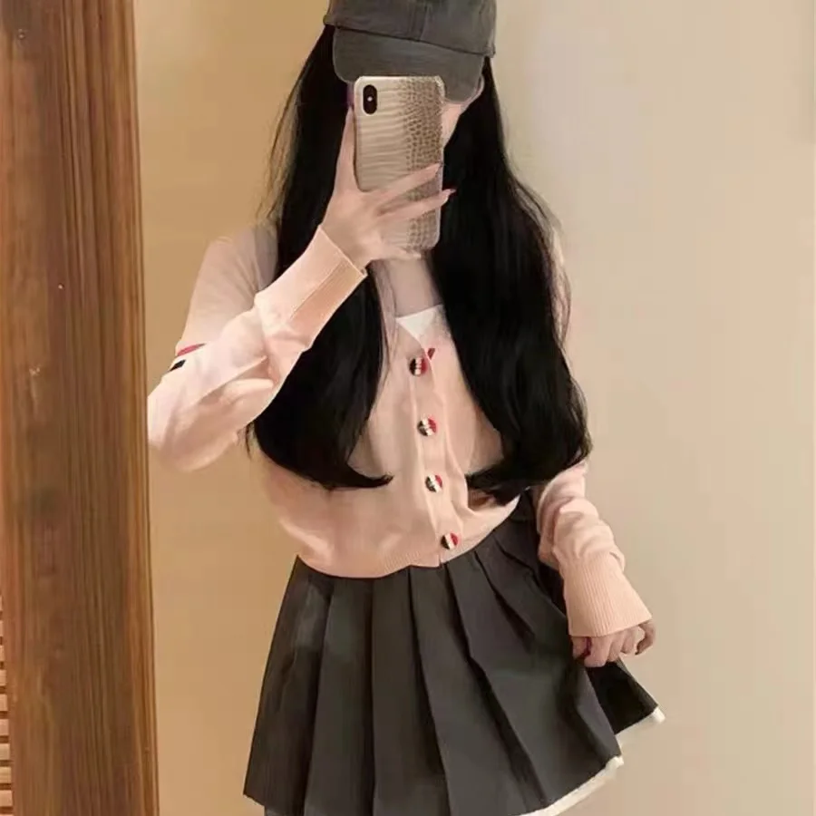 Cardigan ouvert tricoté léger en v pour femmes, décontracté, ample, à rayures, vêtements de Protection solaire assortis avec tout, nouvelle collection automne