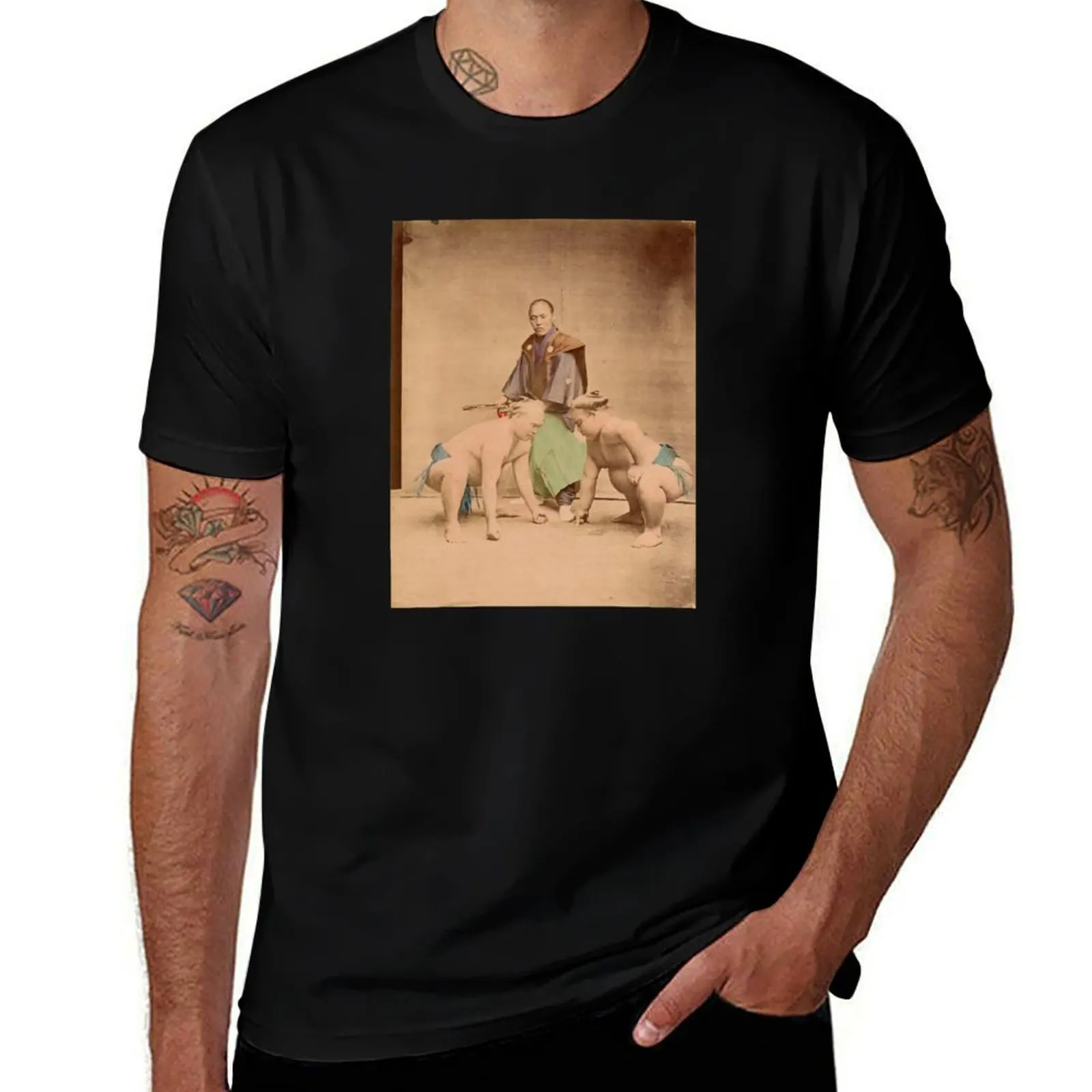 Sumo wrestlers, Japan, 1890s T-Shirt Casual Trendy Streetwear Tee Shirt T-Shirt