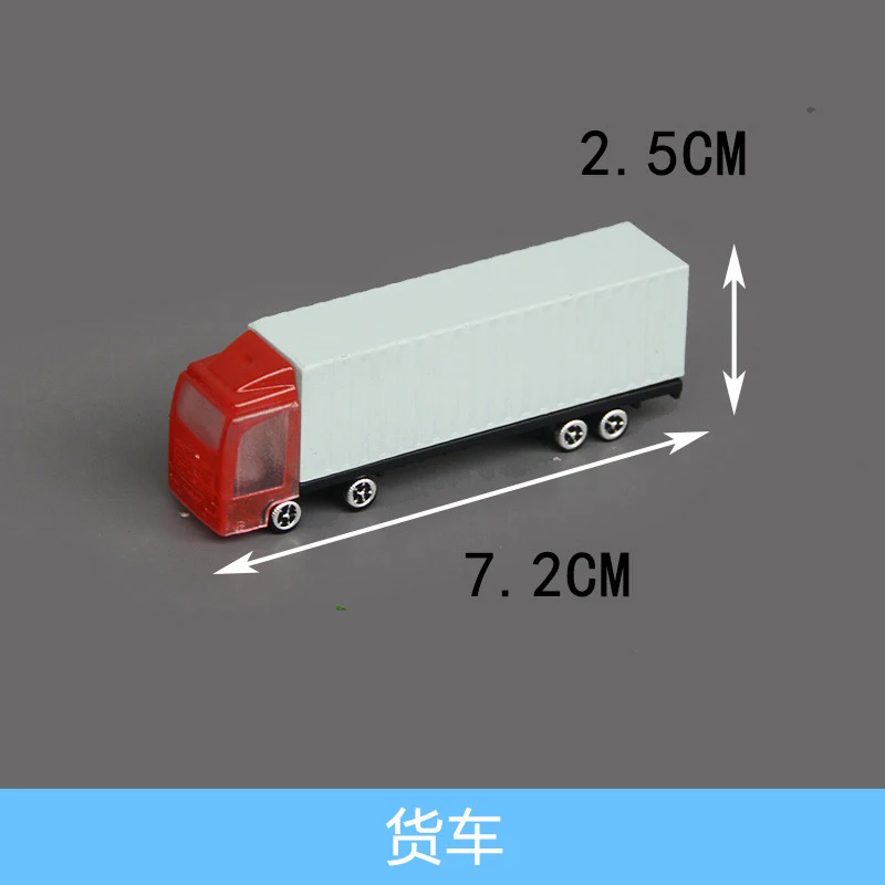 12Pcs/Lot Miniature Truck Model Scale 1:100-200 ABS Toys Car for Making Building Sand Table Scene Layout Diorama Kits