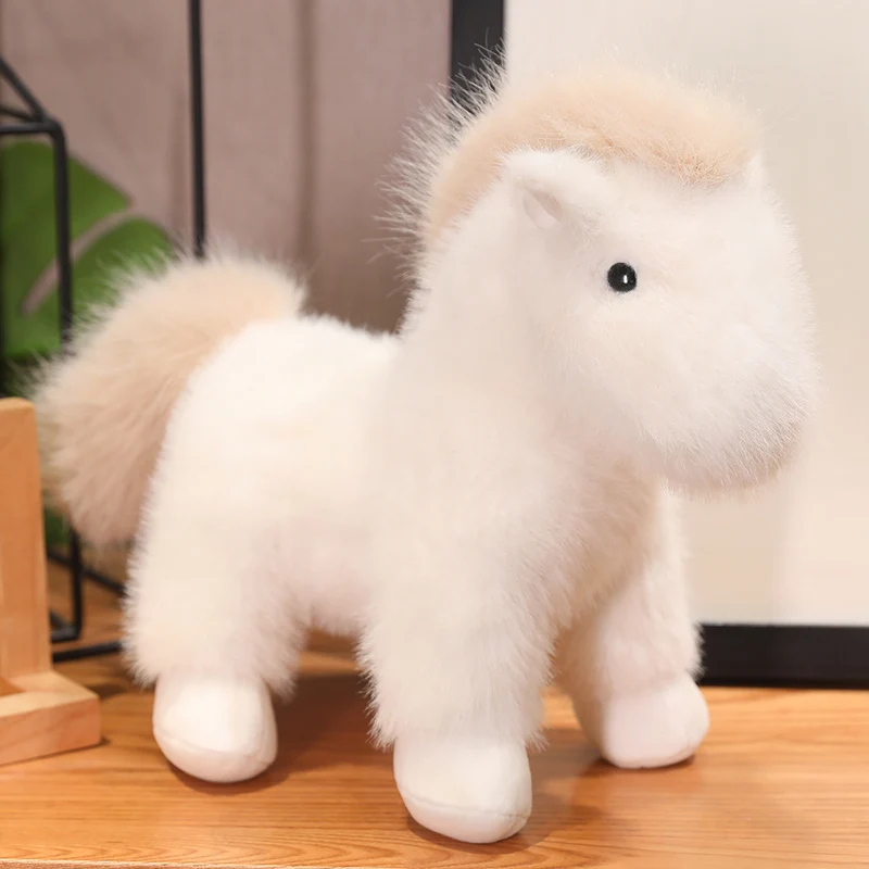 23/35CM New Real Life Horse Plush Dolls Stuffed Animal Super Realistic Pony Plush Toys Classic Birthday Gift For Children