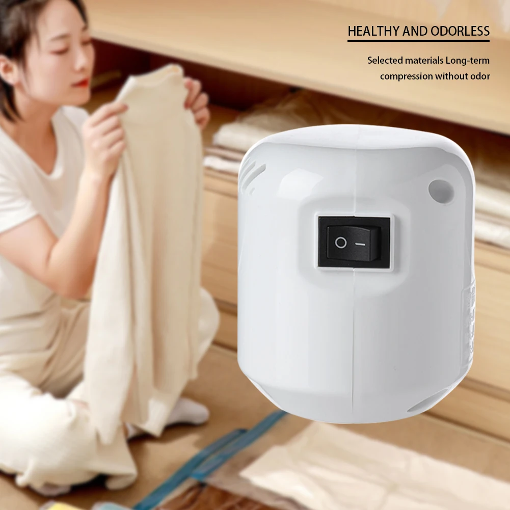 Vacuum Sealed Compression Bag Pump 55W Electric Air Pump Mini Vacuum Sealer Machine US/EU Labor-saving for Clothes Storage Bags