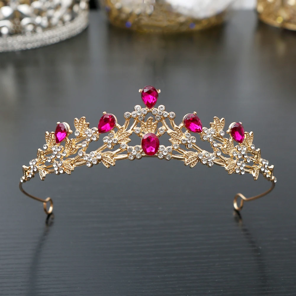 Exquisite Fashion Crystal Children Princess Crown Headpiece Girls Crown Birthday Hair Ornament Girls Stage Performance Headpiece