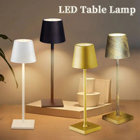 Rechargeable LED Touch Sensor Table Lamp 3 Color Bedside Desktop Night Light Dimmable Bar Club Dinner Creative Ambient Lighting
