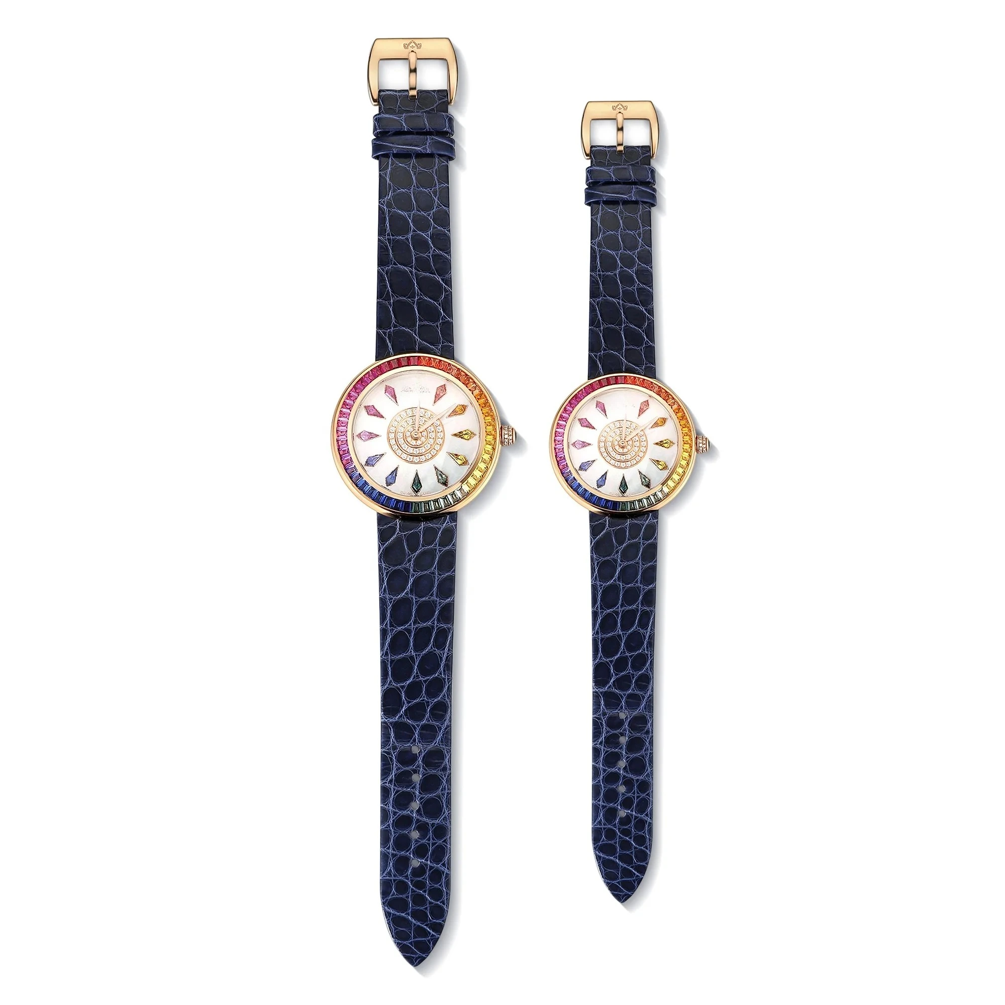 Anster Couple Watch Stainless Steel Quartz Movement Rainbow Silica Diamond Couple Gift Valentine's Day Charm Watch