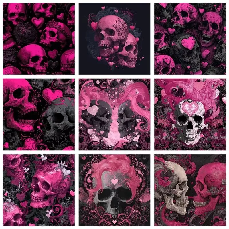 

Pink skull Halloween Landscape DIY Jigsaw Puzzle Home Decor Adults Puzzle Games Family Fun Puzzles Educational Toys for Kids