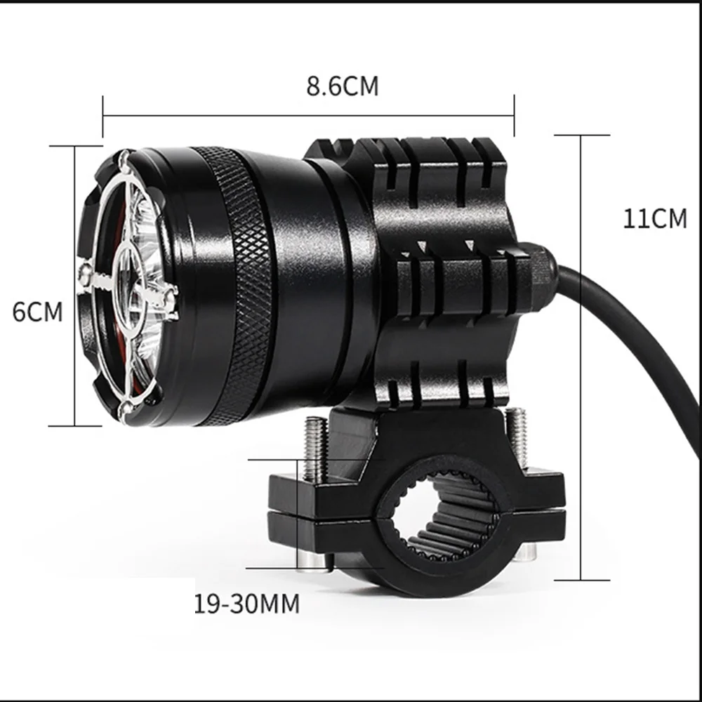 Universal Motorcycle Headlight LED 9 Chips Motorbike Spotlights 90W 16000lm Waterproof Fog Bulb Foglights Auxiliary Driving Lamp