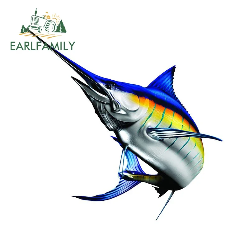 EARLFAMILY 13cm x 12.7cm Striped Marlin Beautiful Fish Car Styling Stickers Vinyl Waterproof Boat Decal RV VAN Car Accessories