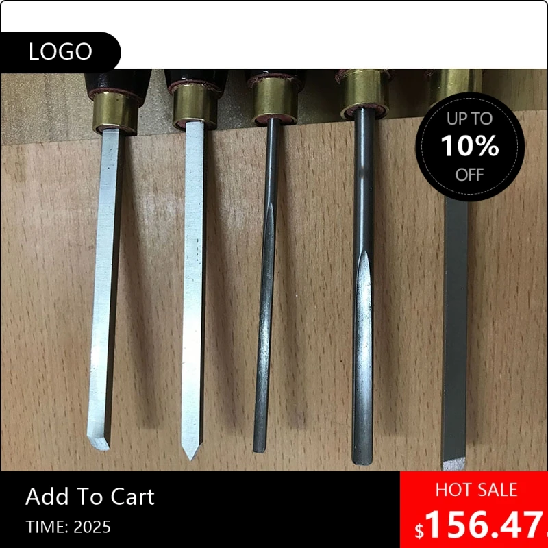 

0808085PC High Speed Steel Lathe Chisel Set Woodworking Turning Handheld Semicircle Knife Tool for Wooden Craftsmans