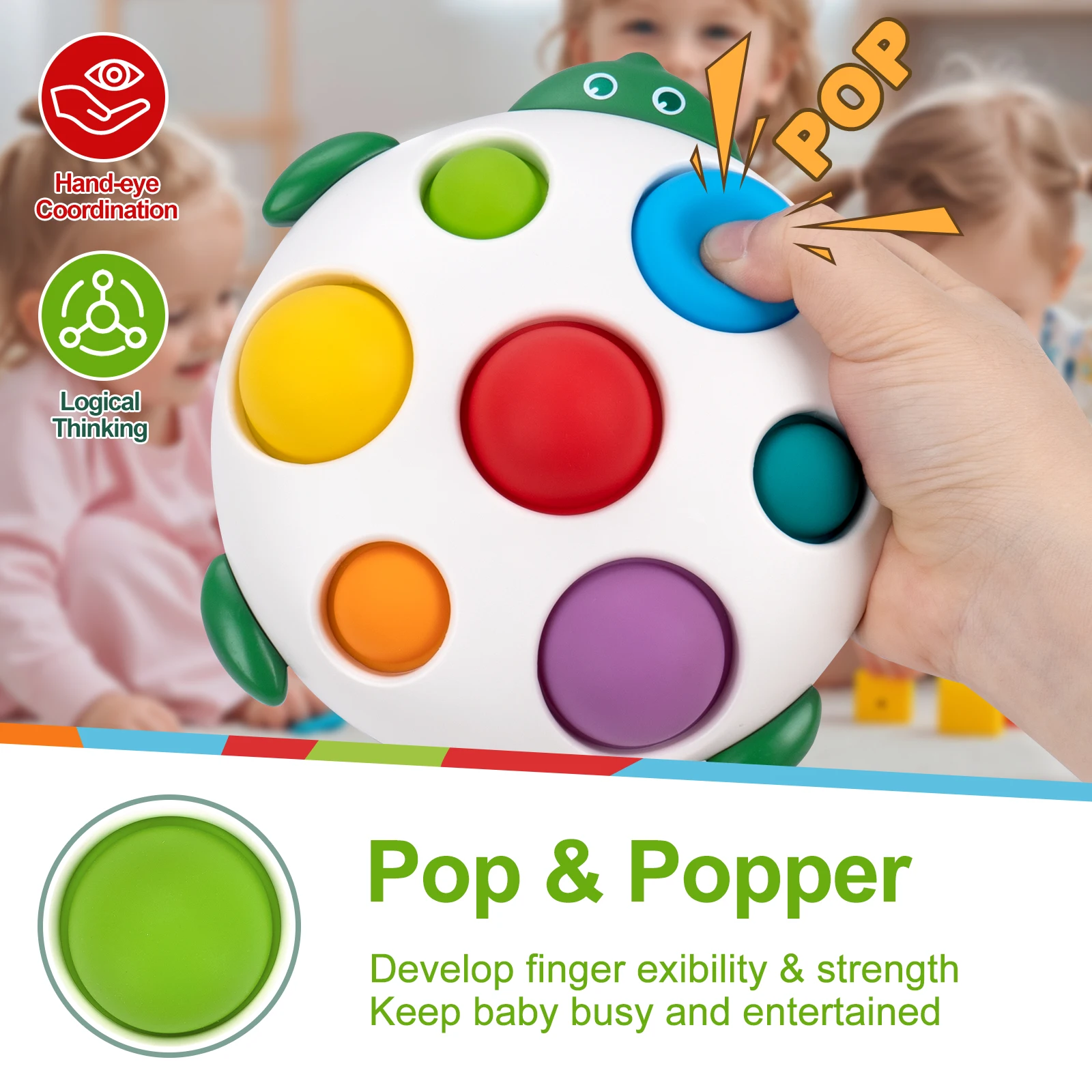 Jouets Push Pop à presser pour enfants, jouets éducatifs, formation intensive, Fidget, jouets sensoriels colorés Montessori pour nourrissons