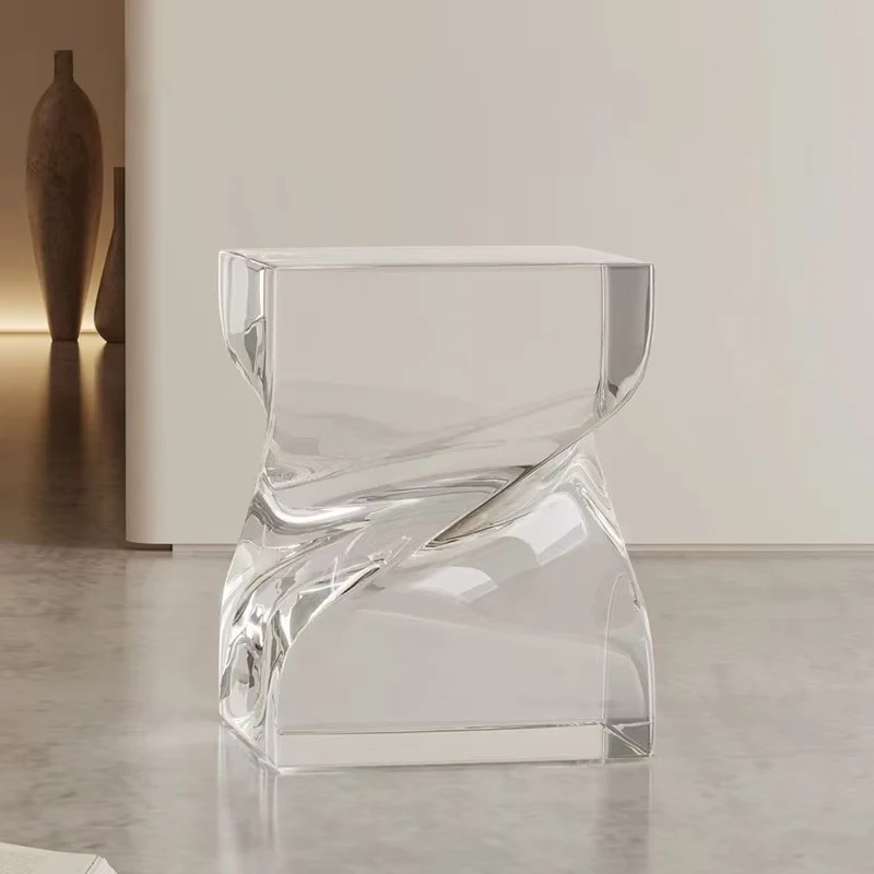 

TY13 platinum crystal acrylic, transparent pier twist stool, living room sofa, small corner few sides