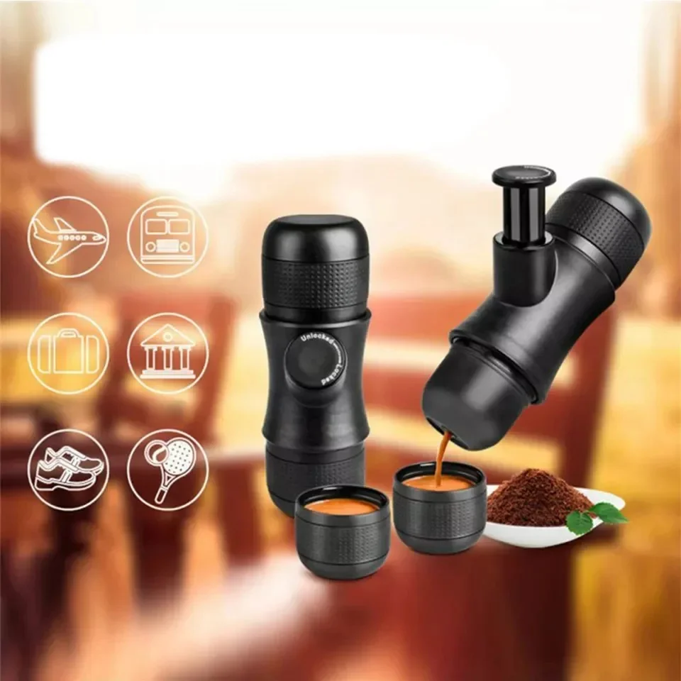 Przenośny mini ekspres do kawy Włoski podróżny mały ekspres do kawy Zintegrowany ręczny samochodowy ekspres do kawy na zewnątrz