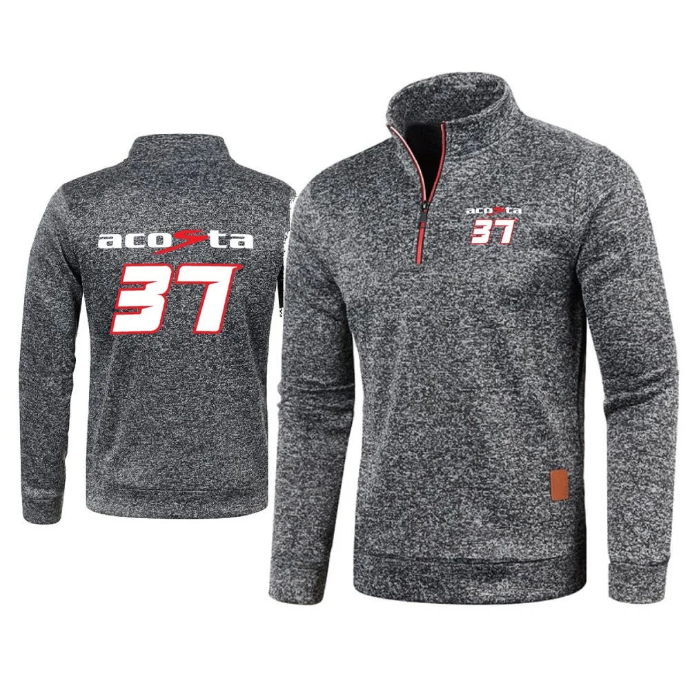 Men\'s Hoody Pedro Acosta 37 GP Retro Motorcycle  Sweatshirts Men Pullover Sweater Half Zipper Fleece Pullover Soft Shell Jacket