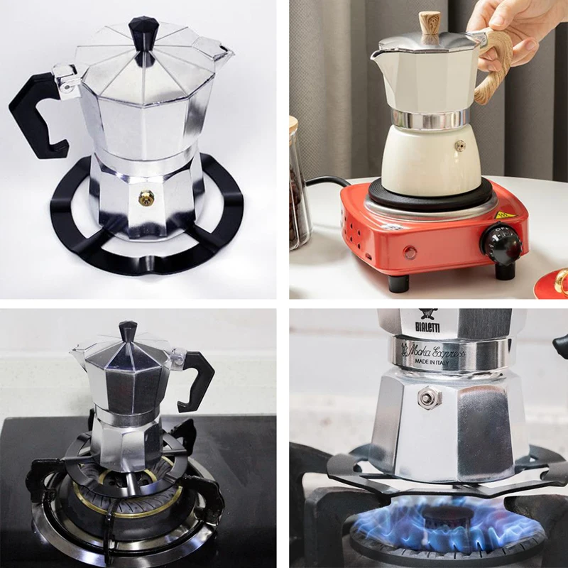Support de réducteur pour cafetière Moka en fer, 1 pièce, pour plaque de cuisson de cuisinière à gaz.