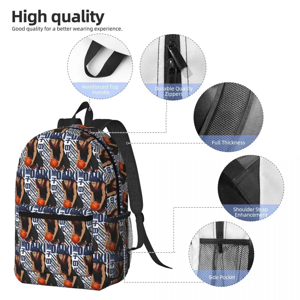 Harajuku Basketball Kuroko No Basket Basuke Kaijo Backpack Student BookBag Kids School Bag Laptop Shoulder Bags for Men Women