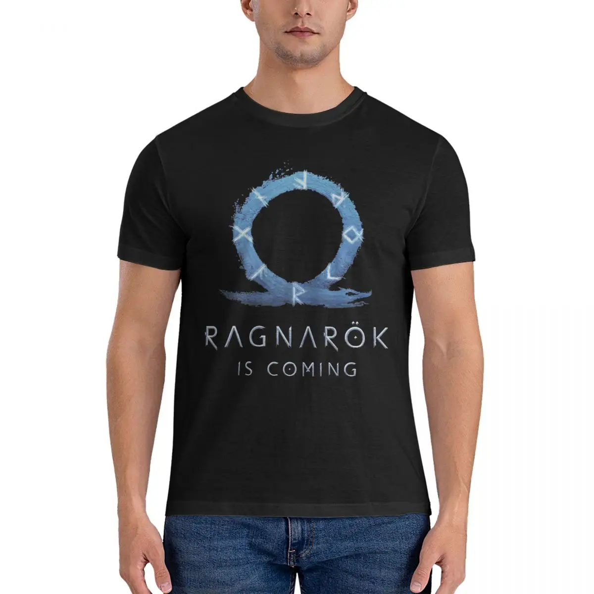 Fashion Ragnarok Is Coming T-Shirts for Men Crewneck Pure Cotton T Shirts G-God Of War Short Sleeve Tee Shirt New Arrival