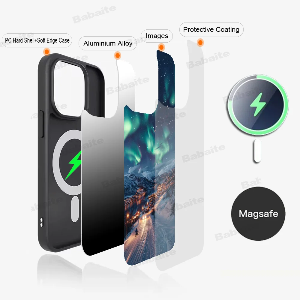 Beautiful Northern Lights Phone Case Magnetic Case For IPhone 16 14 13 12 11 15 Pro Max Plus For Magsafe Wireless Charge Cover