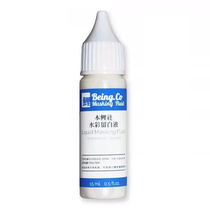 Imagem -05 - Aquarela Máscara Caneta Fluida Cola Cobrindo Líquido Art Supplies Branco e Azul Borracha Eraser Artista Suprimentos 15ml