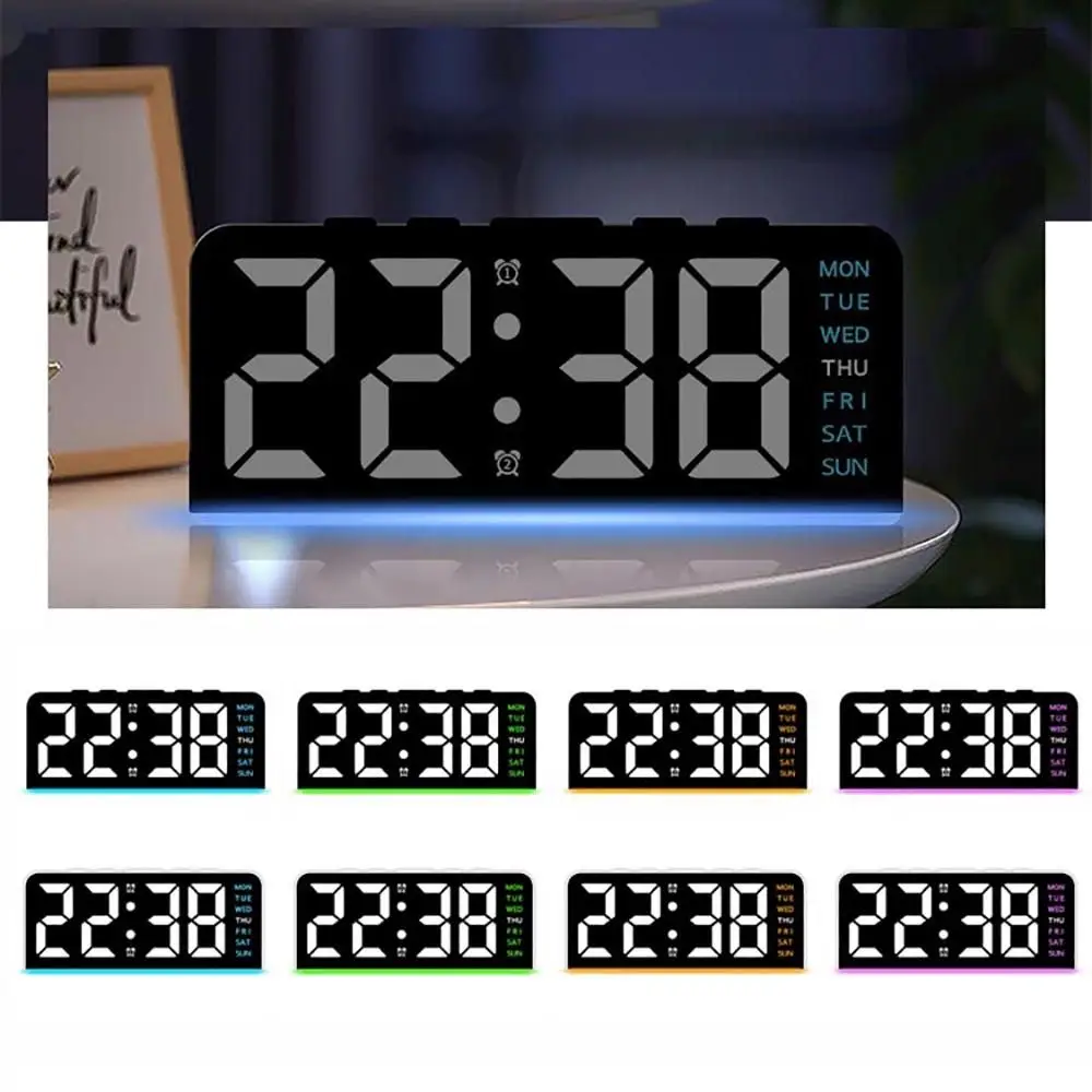 New Wall-mounted Electronic Wall Clock Temperature Multi-functional Digital LED Clocks Home DST Display Table Clock for Bedroom